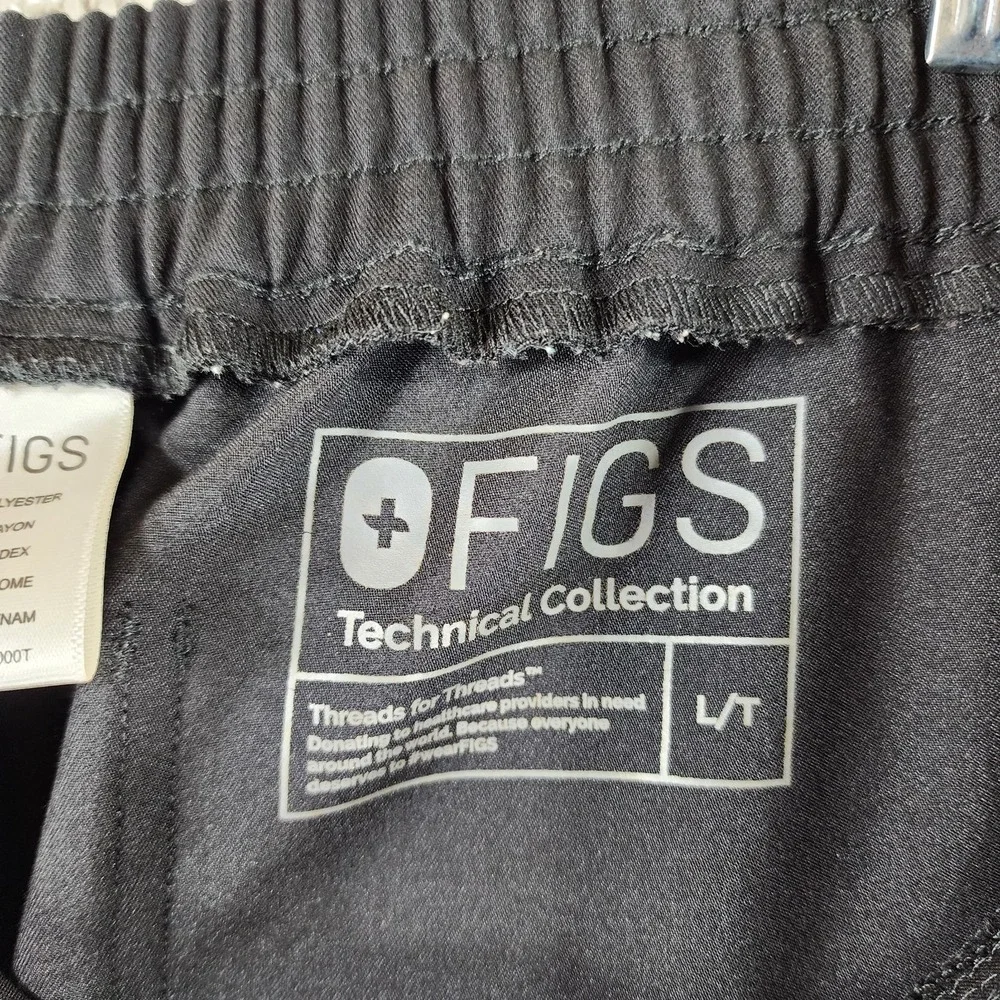 FIGS Technical Collection Cargo Scrub Pants Mens LT Tall 34x32.5 Black EUC